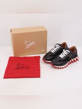 Christian Louboutin Loubishark Sneakers Black, White & Red Men's Zigzag Sole 12
